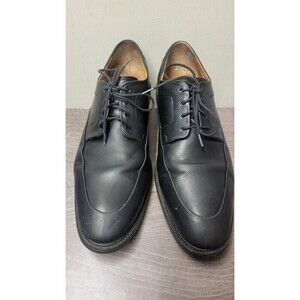 Cole Haan Size 9.5 Grand OS Black Leather Apron Toe Dress Shoes Lace Ups